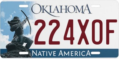 OK license plate 224XOF