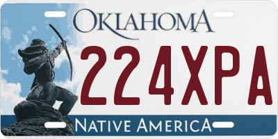 OK license plate 224XPA