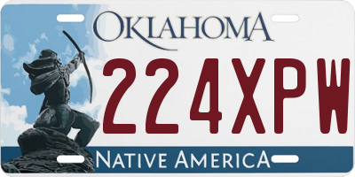 OK license plate 224XPW