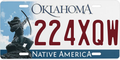 OK license plate 224XQW