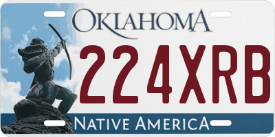 OK license plate 224XRB