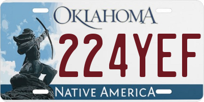 OK license plate 224YEF