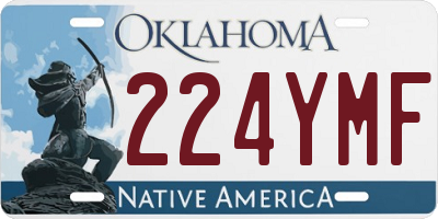 OK license plate 224YMF