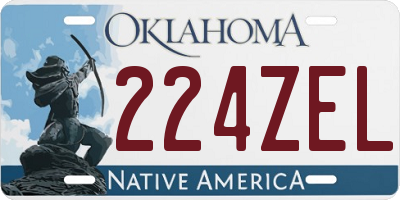 OK license plate 224ZEL