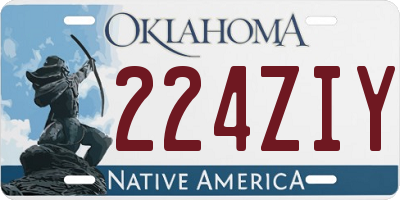 OK license plate 224ZIY