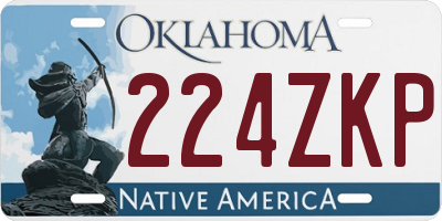 OK license plate 224ZKP