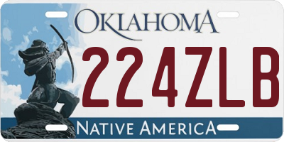 OK license plate 224ZLB