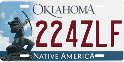OK license plate 224ZLF