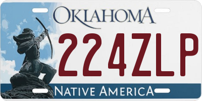 OK license plate 224ZLP