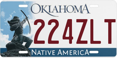 OK license plate 224ZLT