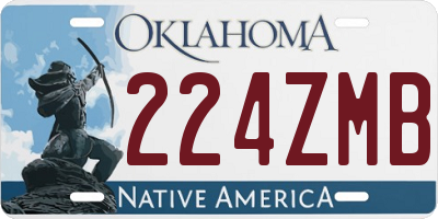 OK license plate 224ZMB
