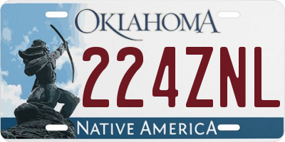 OK license plate 224ZNL