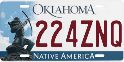 OK license plate 224ZNQ