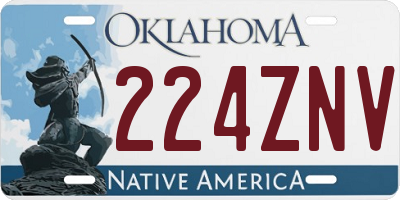 OK license plate 224ZNV