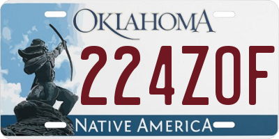 OK license plate 224ZOF