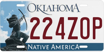 OK license plate 224ZOP
