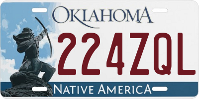 OK license plate 224ZQL