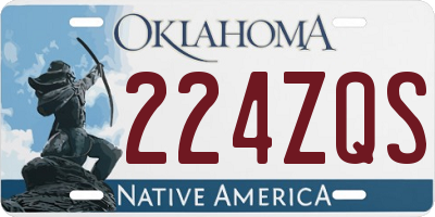 OK license plate 224ZQS