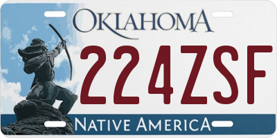 OK license plate 224ZSF