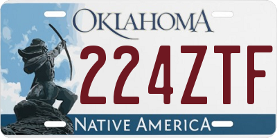 OK license plate 224ZTF