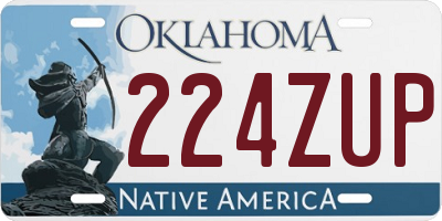 OK license plate 224ZUP