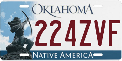 OK license plate 224ZVF