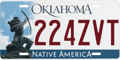 OK license plate 224ZVT