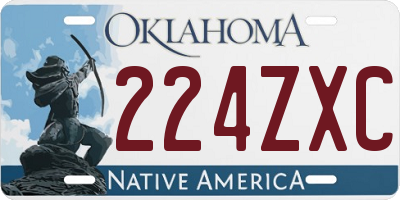 OK license plate 224ZXC