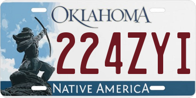 OK license plate 224ZYI