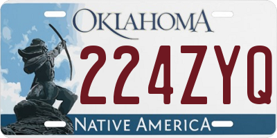 OK license plate 224ZYQ