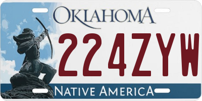 OK license plate 224ZYW