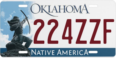OK license plate 224ZZF