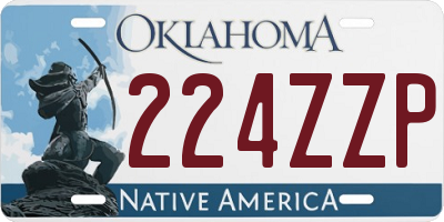 OK license plate 224ZZP