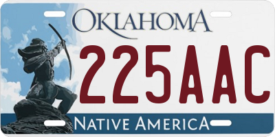 OK license plate 225AAC