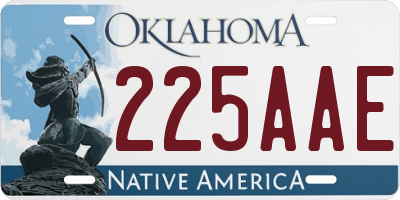 OK license plate 225AAE