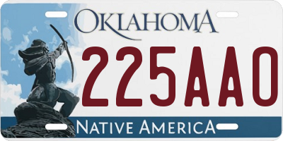 OK license plate 225AAO