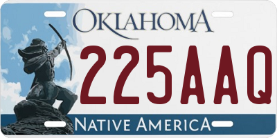 OK license plate 225AAQ