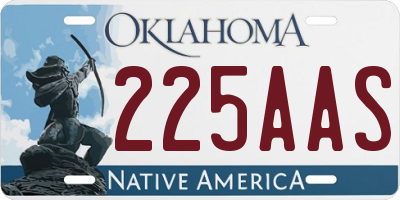OK license plate 225AAS