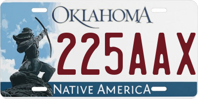 OK license plate 225AAX