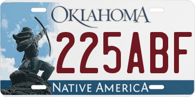OK license plate 225ABF