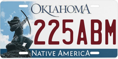 OK license plate 225ABM