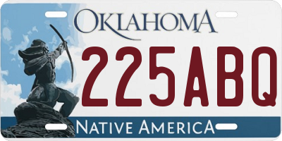 OK license plate 225ABQ