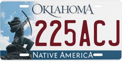 OK license plate 225ACJ
