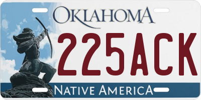 OK license plate 225ACK