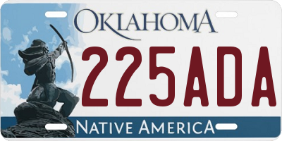 OK license plate 225ADA