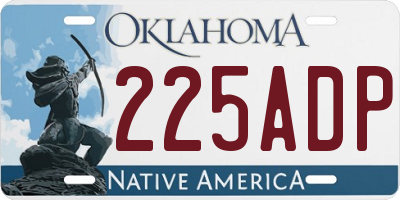 OK license plate 225ADP