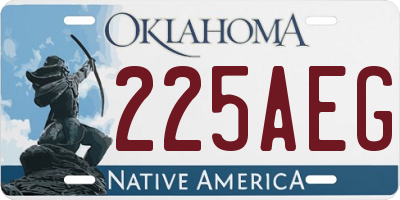 OK license plate 225AEG