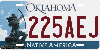 OK license plate 225AEJ