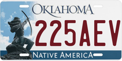 OK license plate 225AEV