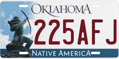 OK license plate 225AFJ